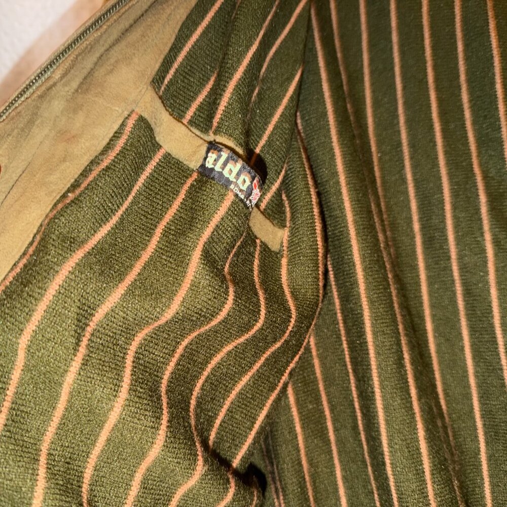 Vintage Olive Green Leather Bomber Jacket – Men’s L - Picture 8 of 9
